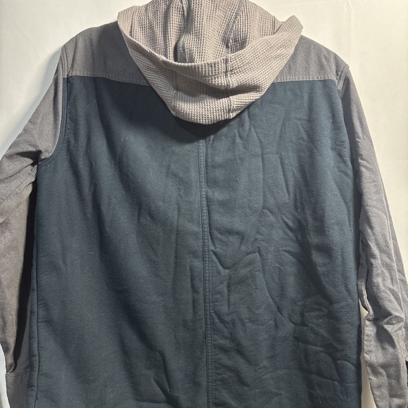 Men's Large Cabela's Blue Gray fleece-lined shirt jacket with Hood And Pockets - Picture 5 of 12